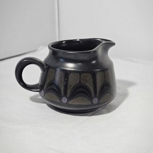 Vintage Franciscan Zanzibar Black Earthenware Pottery Creamer Discontinued